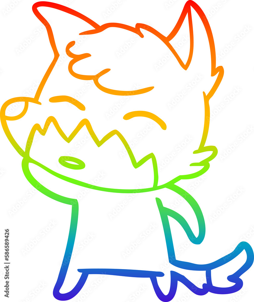 rainbow gradient line drawing cartoon fox rainbow gradient line drawing cartoon fox
