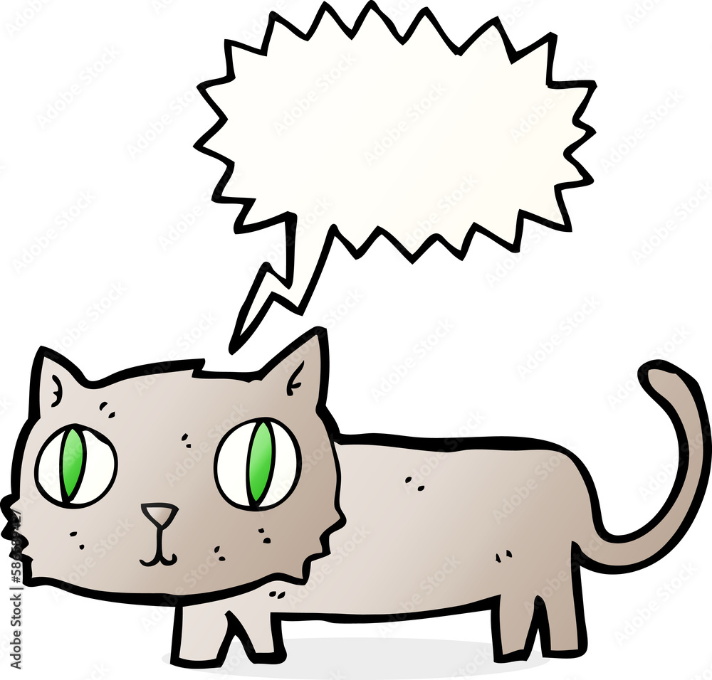 cartoon cat with speech bubble cartoon cat with speech bubble