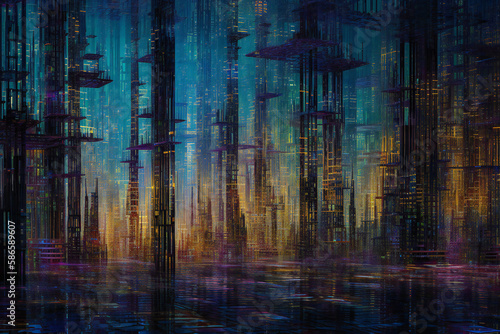 Enigmatic Cyberspace Dreamscape (AI Generated) © zhOngphO