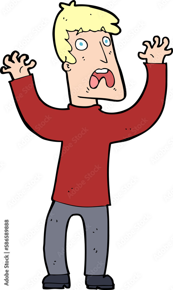 cartoon frightened man cartoon frightened man