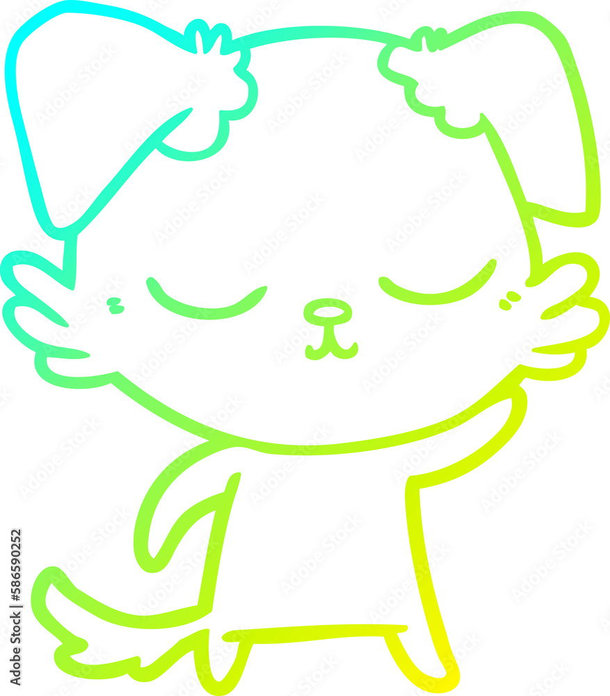 cold gradient line drawing cute cartoon dog cold gradient line drawing cute cartoon dog