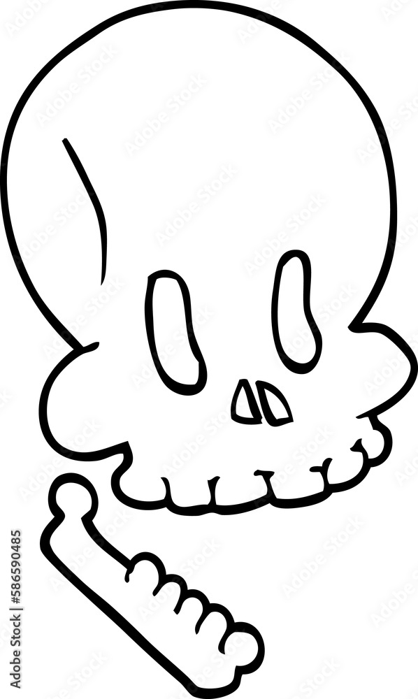Obraz premium line drawing cartoon halloween skull