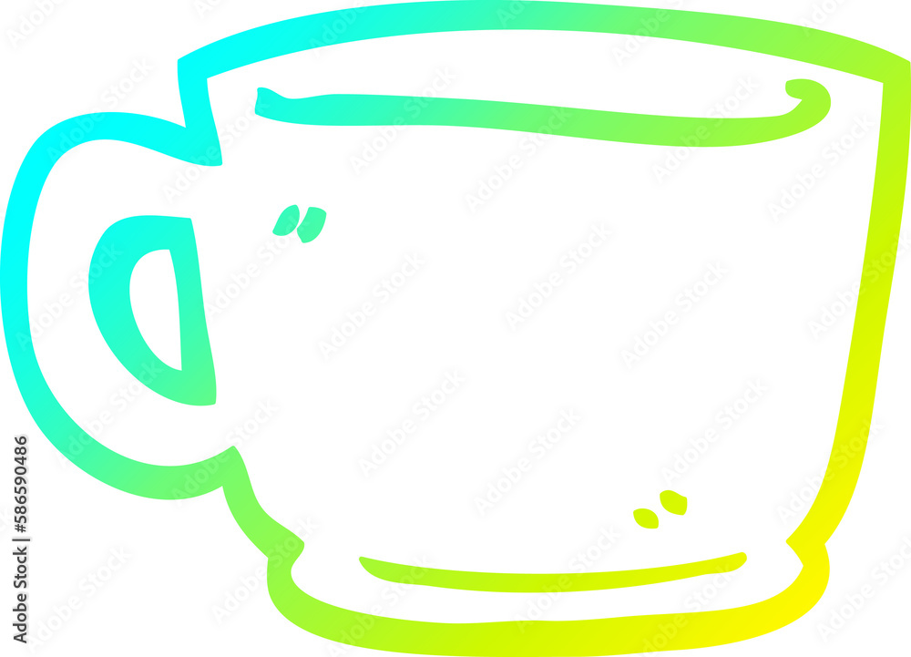 cold gradient line drawing cartoon tea cup cold gradient line drawing cartoon tea cup