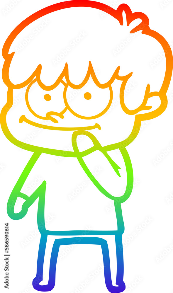 rainbow gradient line drawing happy cartoon man rainbow gradient line drawing happy cartoon man