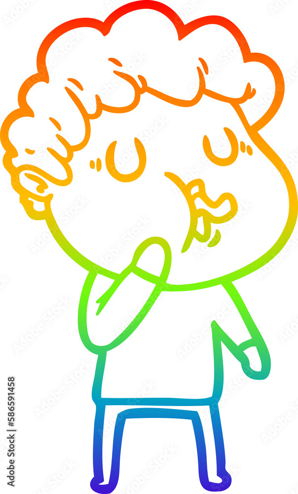 rainbow gradient line drawing cartoon man singing rainbow gradient line drawing cartoon man singing