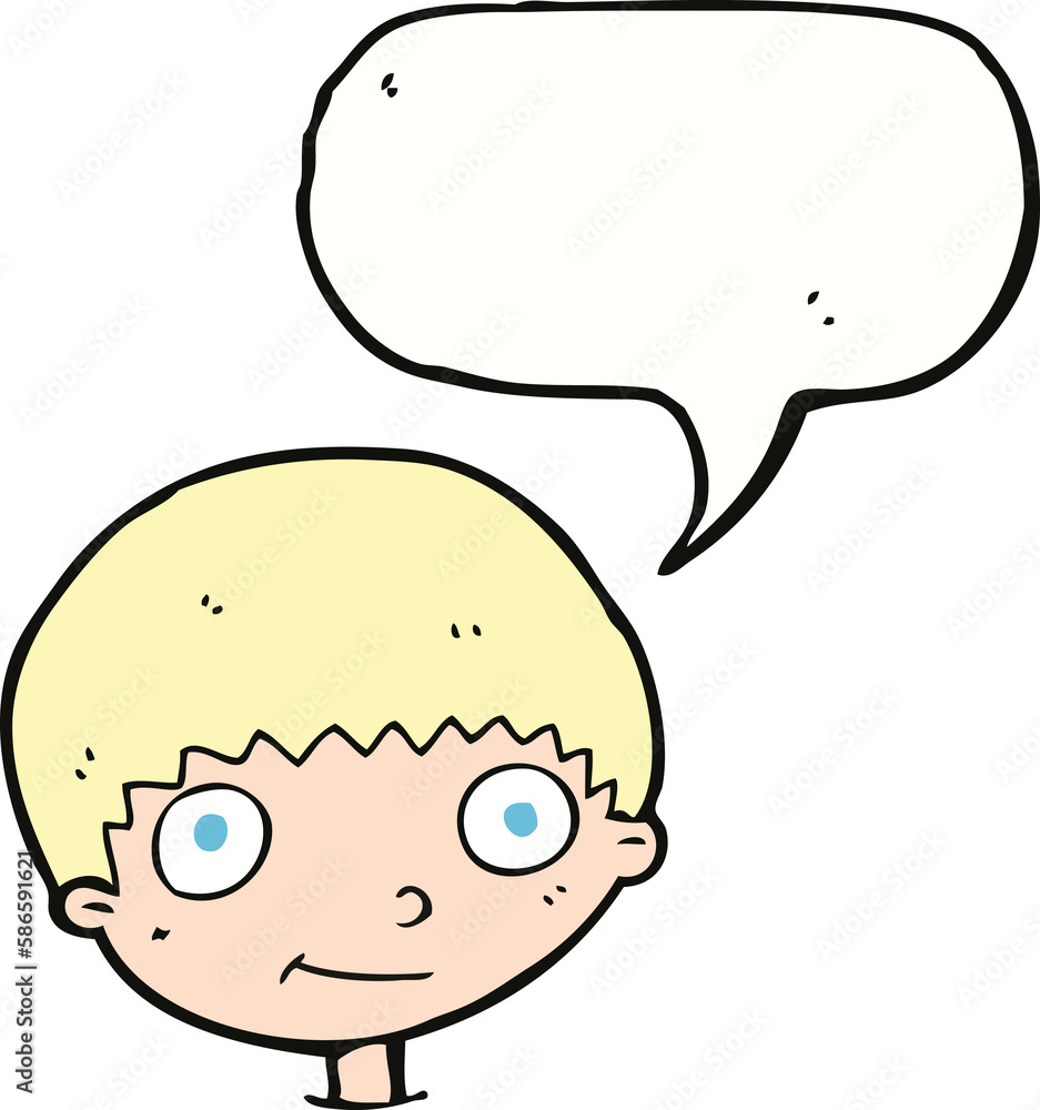 cartoon happy boy with speech bubble cartoon happy boy with speech bubble