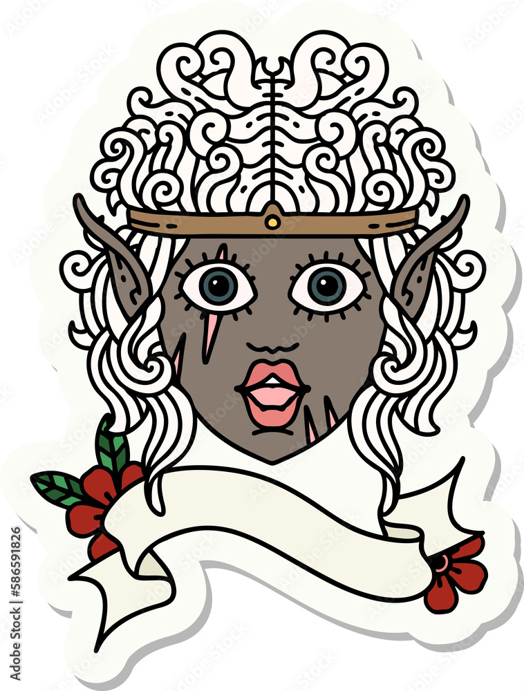 elf barbarian character face sticker elf barbarian character face sticker
