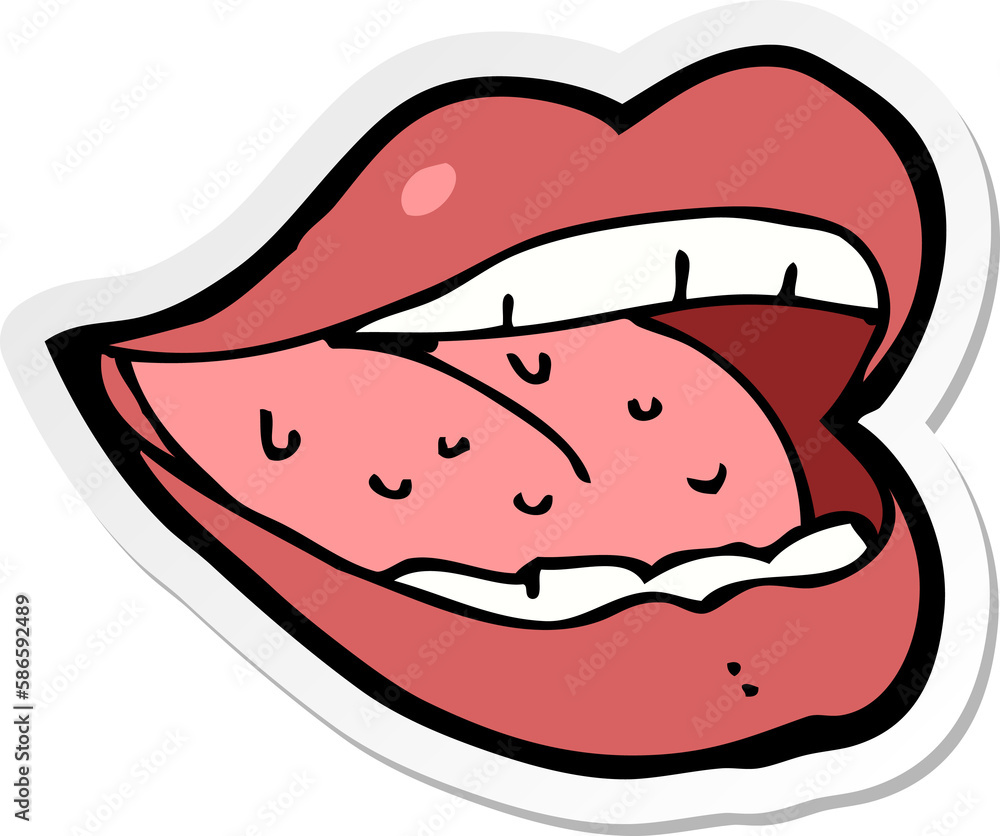 sticker of a cartoon smiling mouth sticker of a cartoon smiling mouth