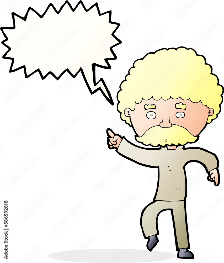cartoon seventies style man disco dancing with speech bubble cartoon seventies style man disco dancing with speech bubble