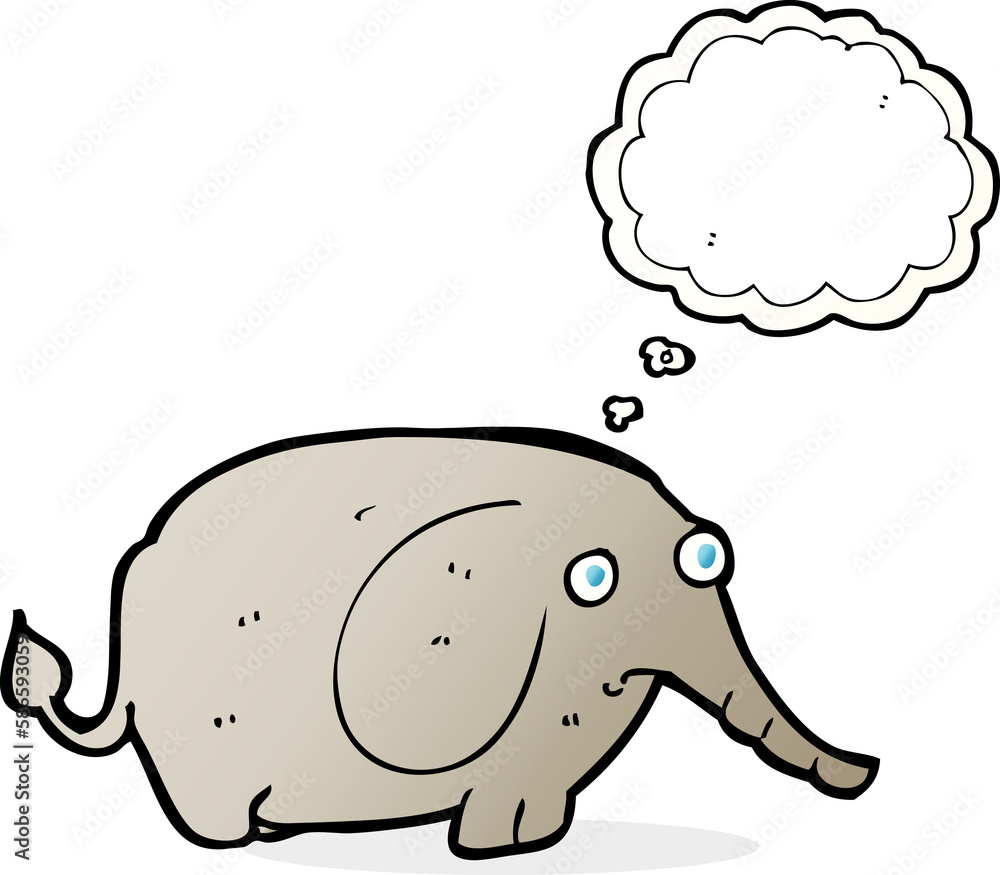 cartoon sad little elephant with thought bubble cartoon sad little elephant with thought bubble