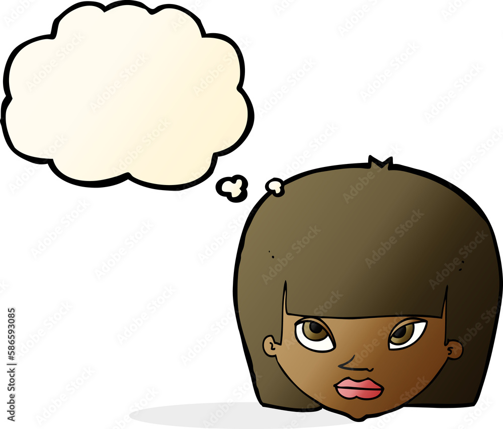 cartoon annoyed woman with thought bubble cartoon annoyed woman with thought bubble