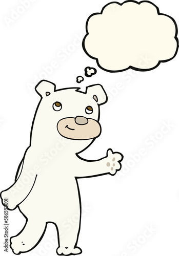 cute cartoon polar bear with thought bubble