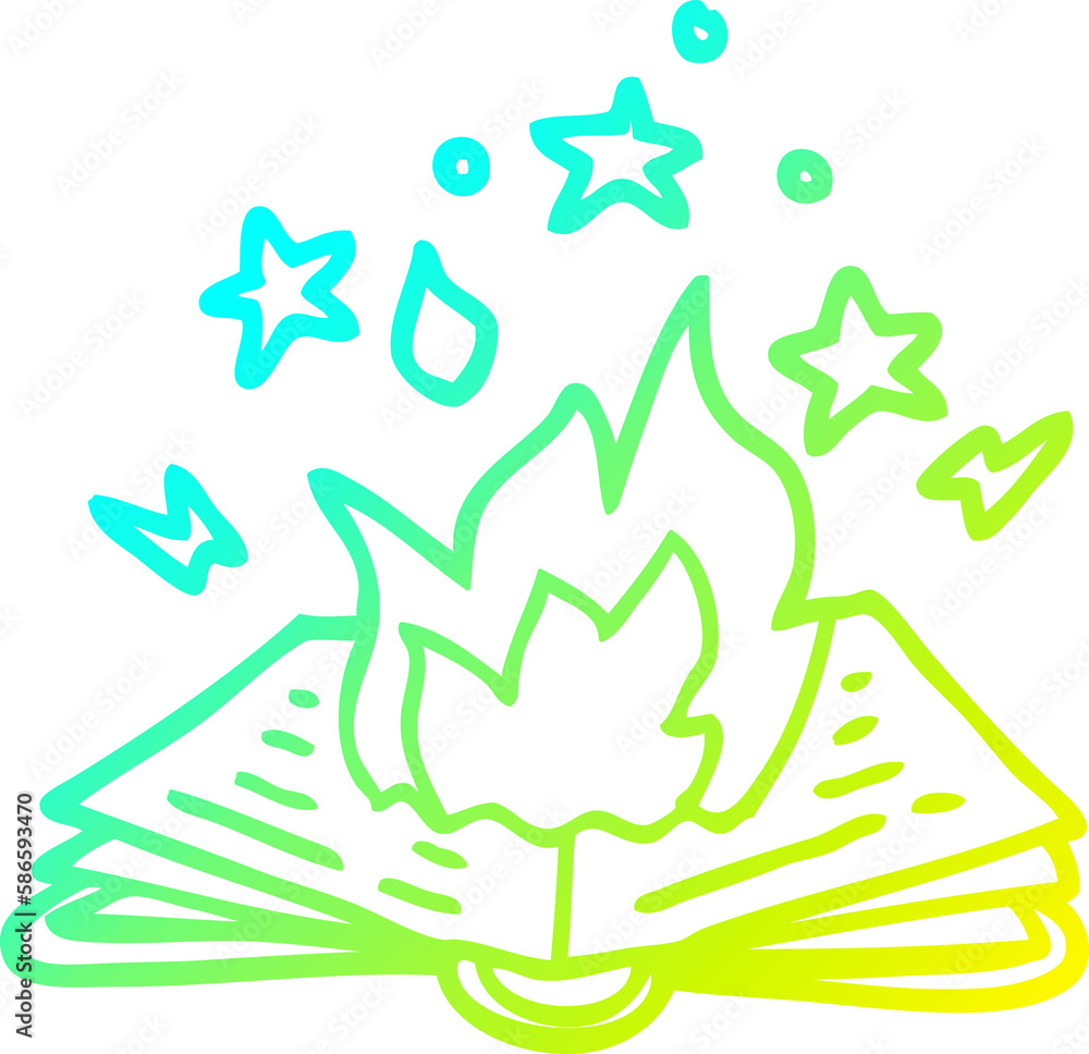 cold gradient line drawing cartoon spell book cold gradient line drawing cartoon spell book