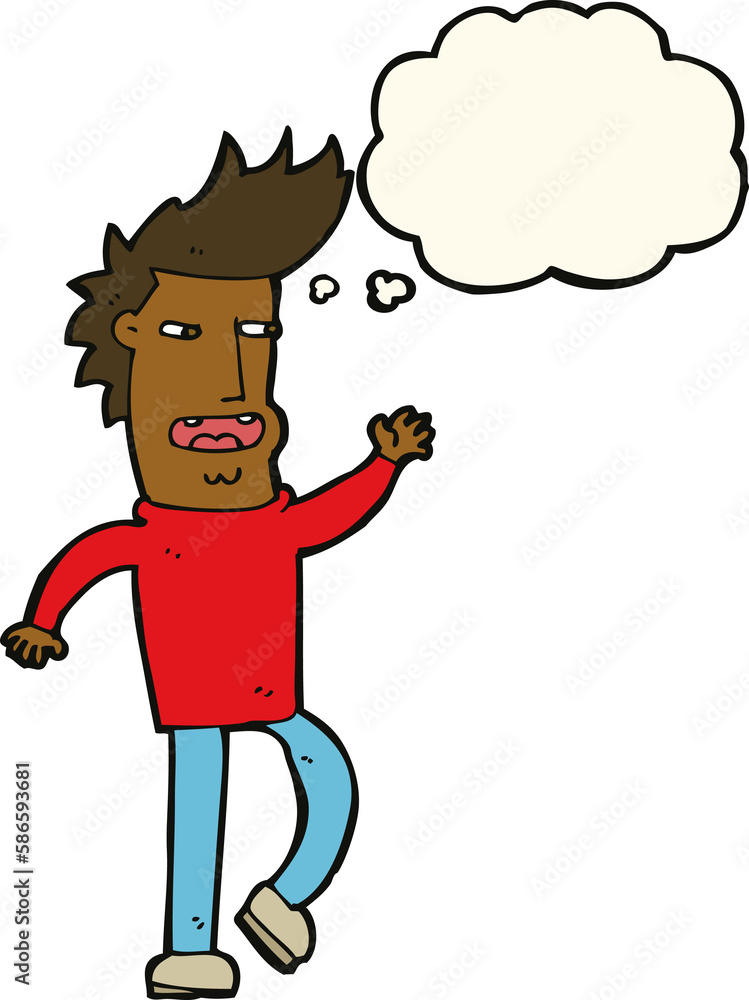 cartoon loudmouth man with thought bubble cartoon loudmouth man with thought bubble