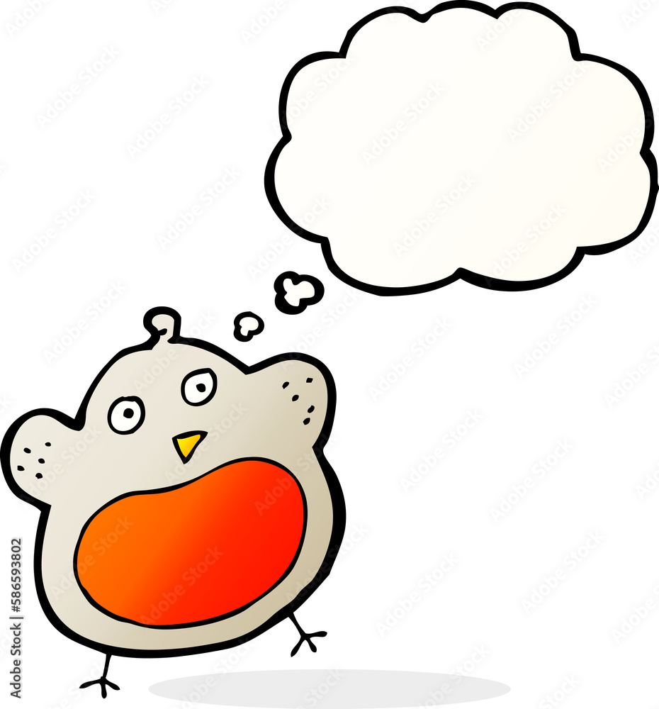 funny cartoon christmas robin with thought bubble funny cartoon christmas robin with thought bubble