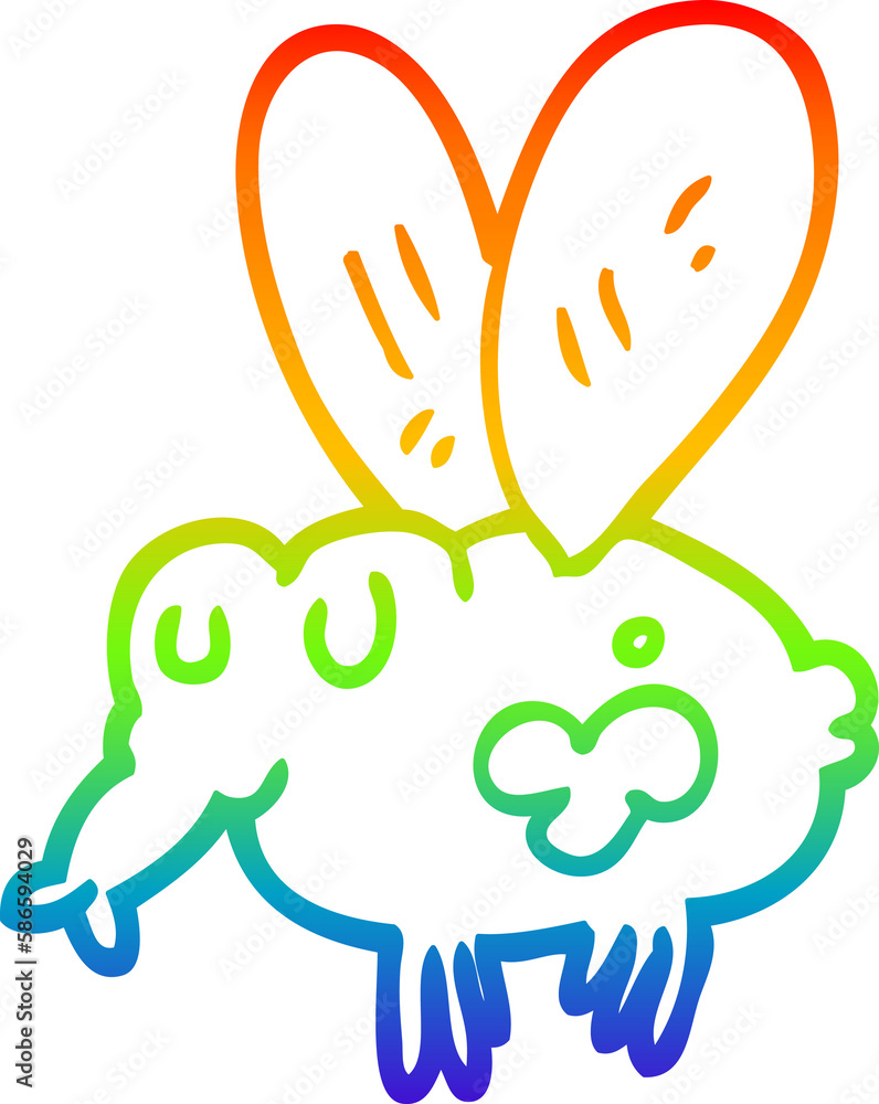 rainbow gradient line drawing cartoon fly rainbow gradient line drawing cartoon fly