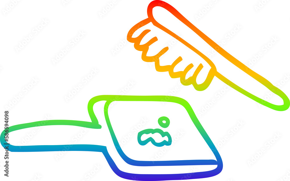 rainbow gradient line drawing cartoon brush and mirror rainbow gradient line drawing cartoon brush and mirror