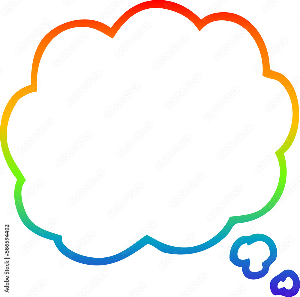 rainbow gradient line drawing cartoon thought cloud rainbow gradient line drawing cartoon thought cloud