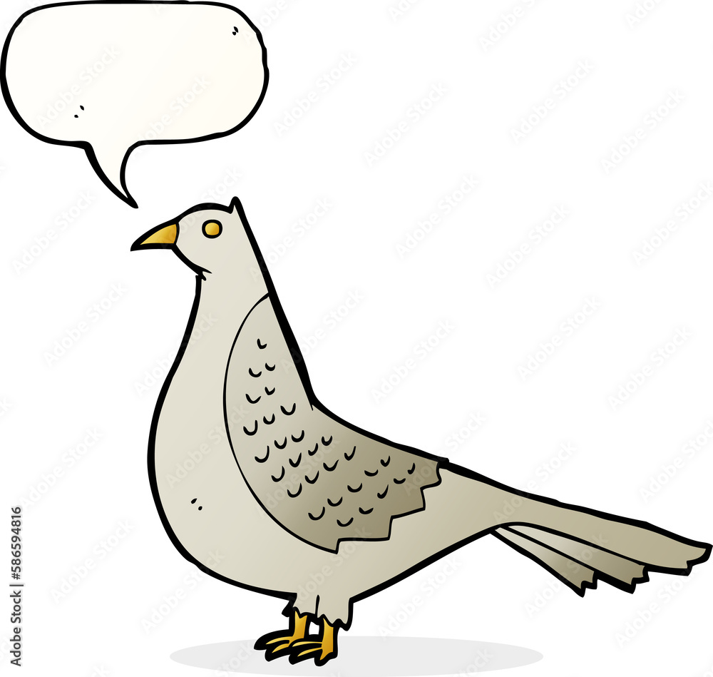 Fototapeta premium cartoon bird with speech bubble
