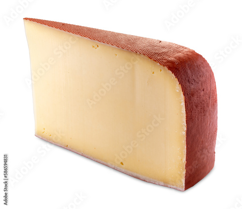 Fontal fontina cheese slice isolated photo