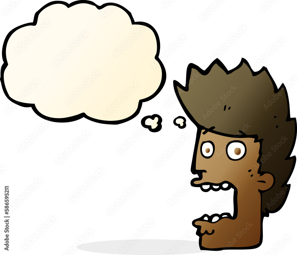 cartoon terrified man with thought bubble cartoon terrified man with thought bubble