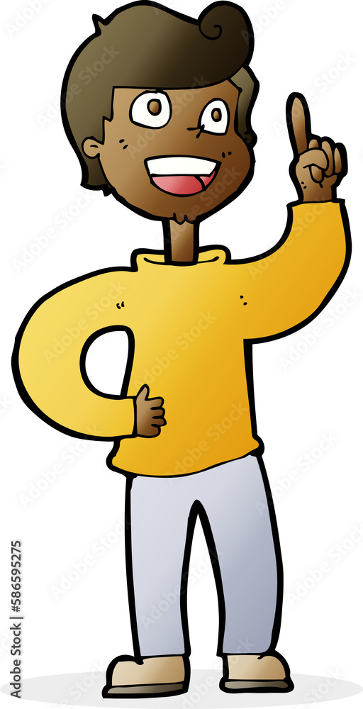 cartoon boy with great idea cartoon boy with great idea