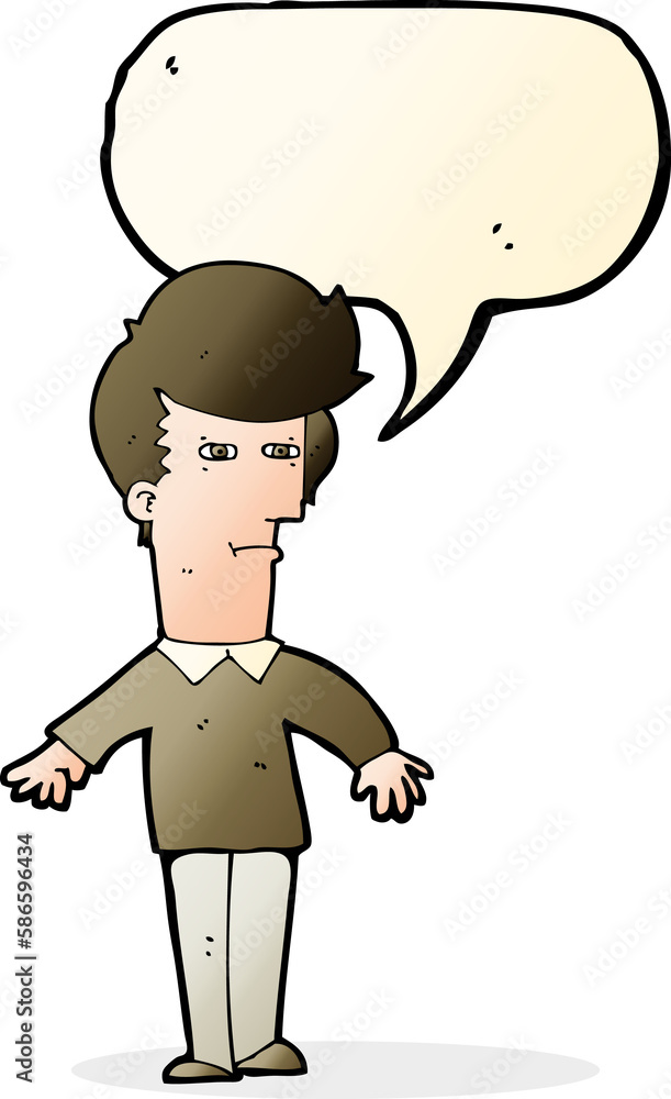 cartoon suspicious man with speech bubble cartoon suspicious man with speech bubble
