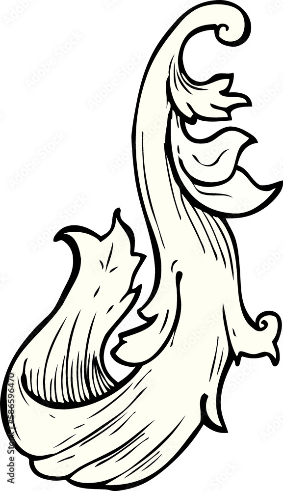 traditional hand drawn floral swirl traditional hand drawn floral swirl
