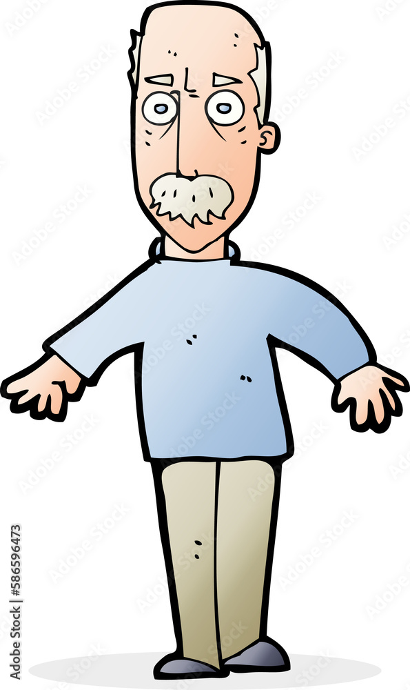 cartoon annoyed old man