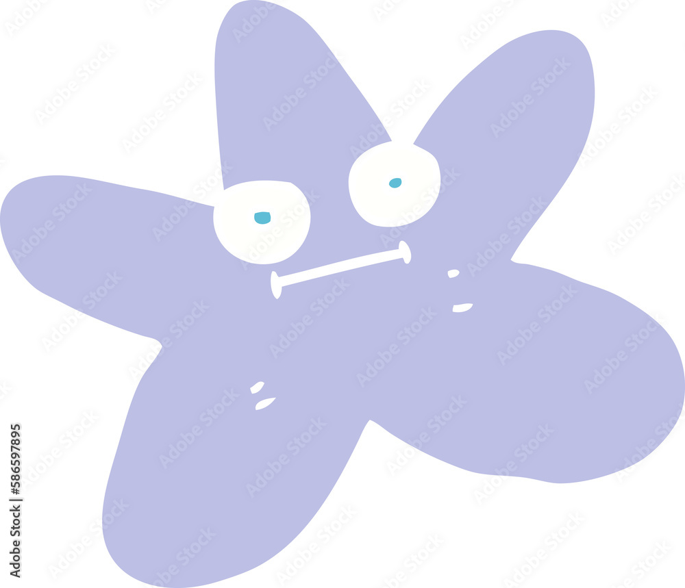 flat color illustration cartoon star fish flat color illustration cartoon star fish