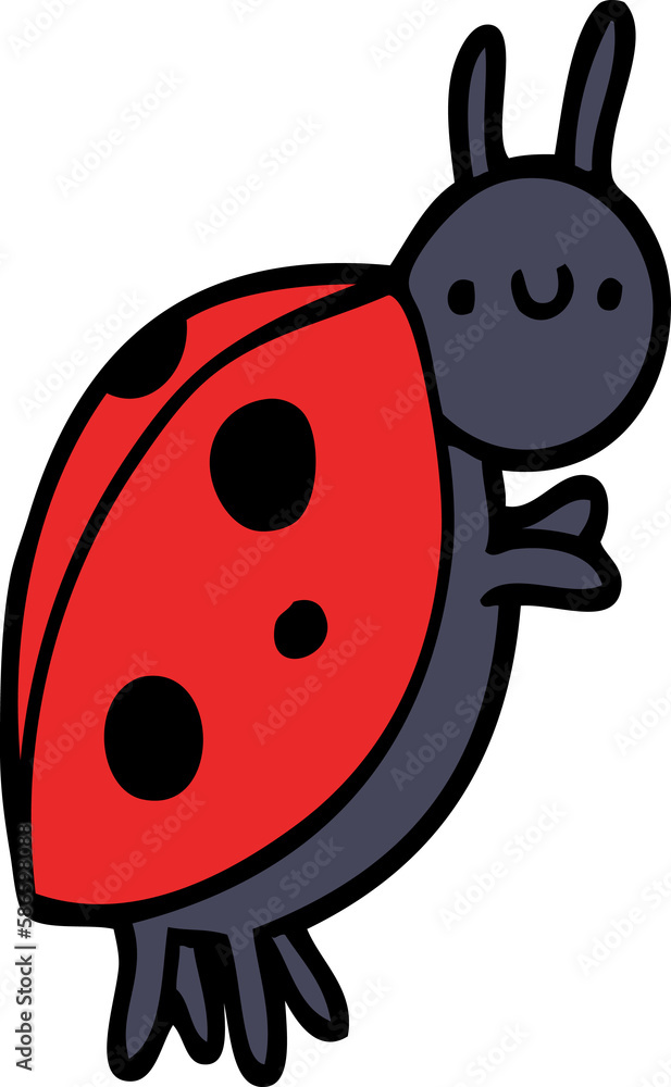 Obraz premium cartoon ladybug