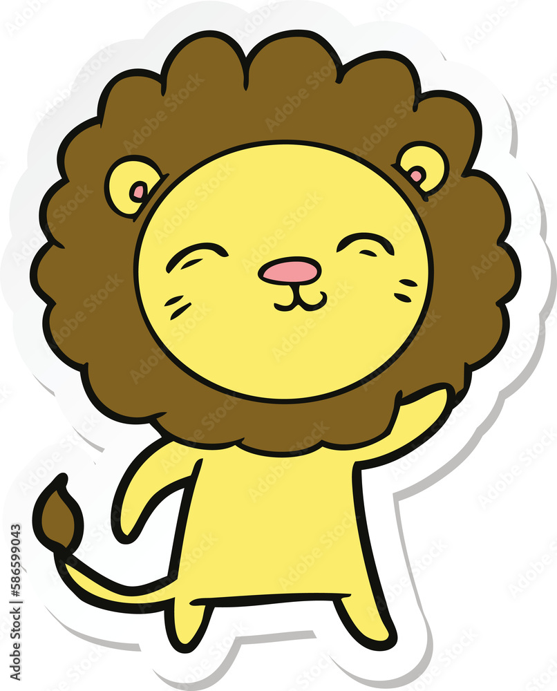 sticker of a cartoon lion sticker of a cartoon lion