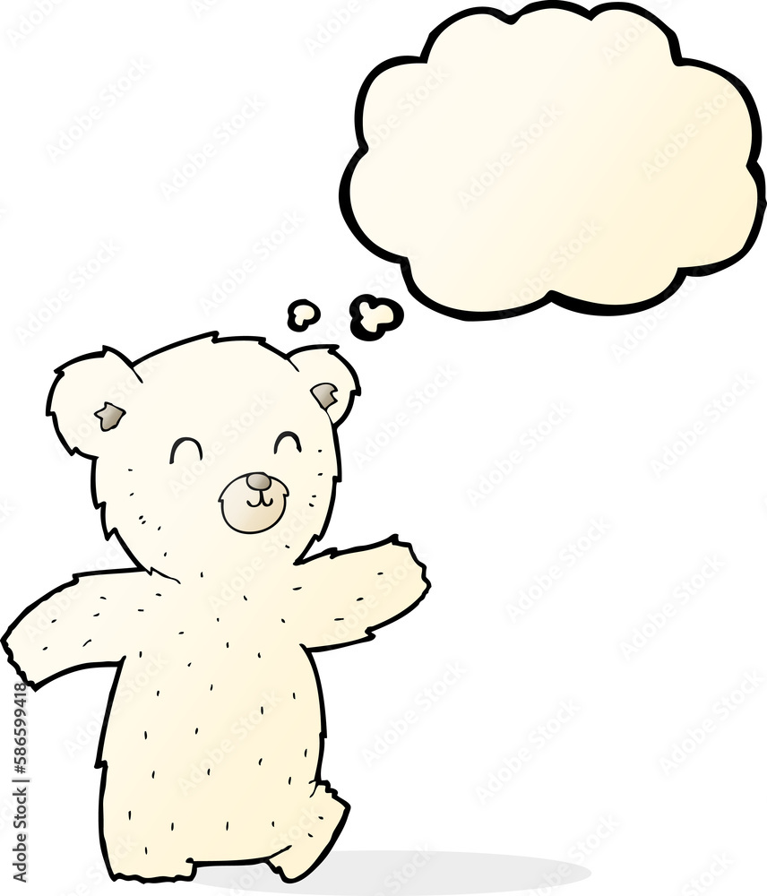 cute cartoon polar bear with thought bubble cute cartoon polar bear with thought bubble