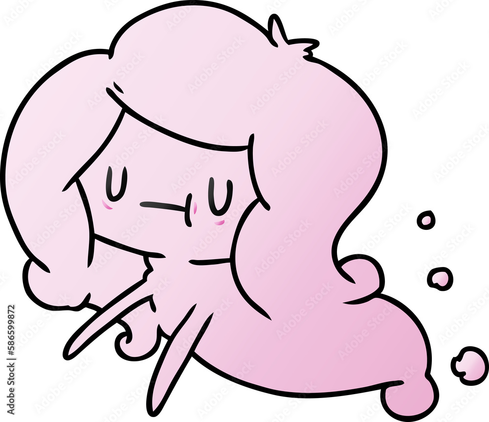 gradient cartoon of a kawaii cute ghost gradient cartoon of a kawaii cute ghost
