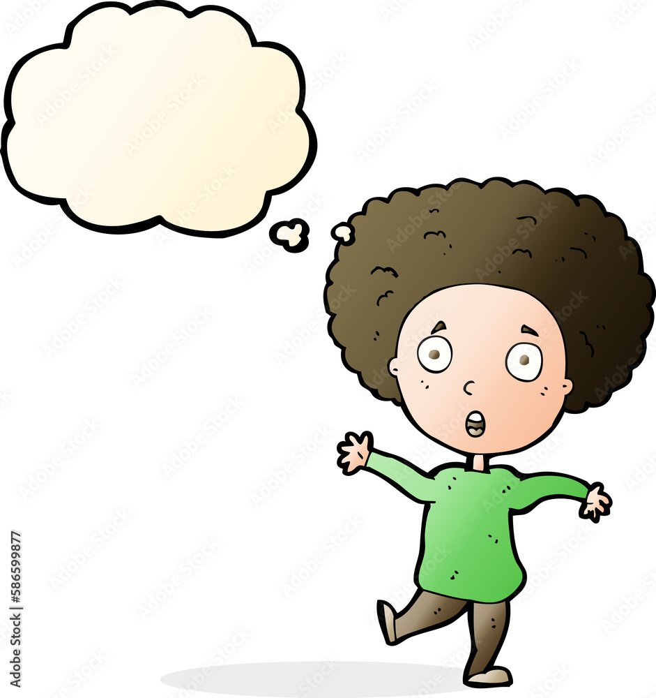 cartoon startled person with thought bubble cartoon startled person with thought bubble