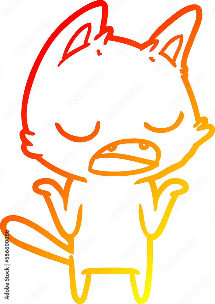 warm gradient line drawing talking cat shrugging shoulders warm gradient line drawing talking cat shrugging shoulders