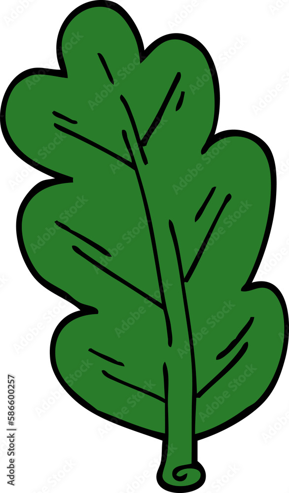 cartoon doodle leaf