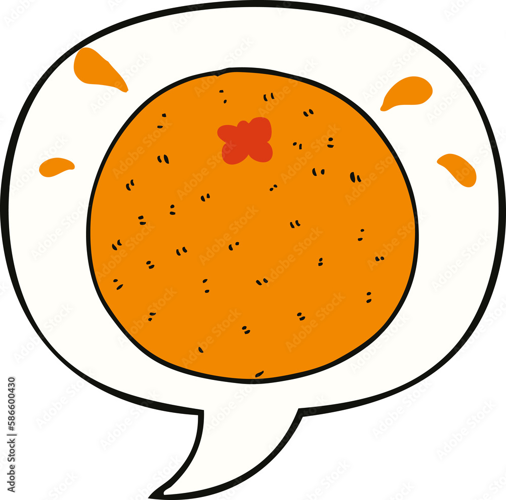 cartoon orange and speech bubble cartoon orange and speech bubble