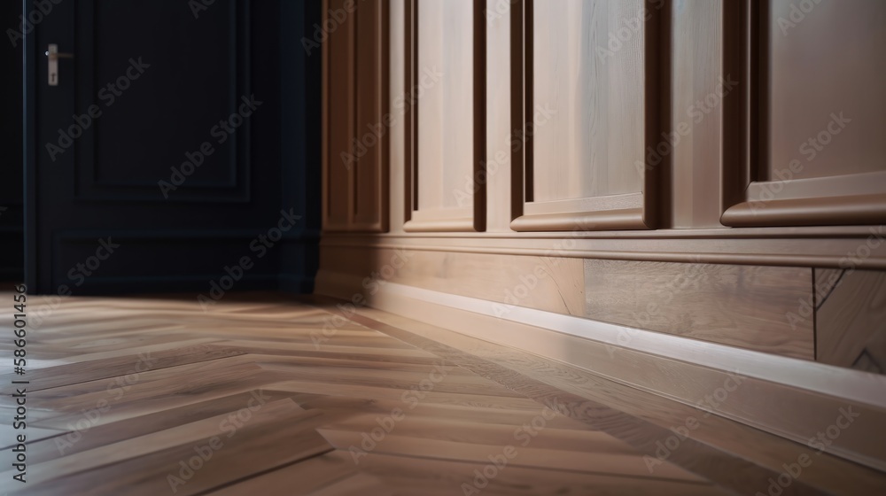 house detail design wooden floor and wall moulding treatment detail daytime, image ai generate house detail design wooden floor and wall moulding treatment detail daytime, image ai generate