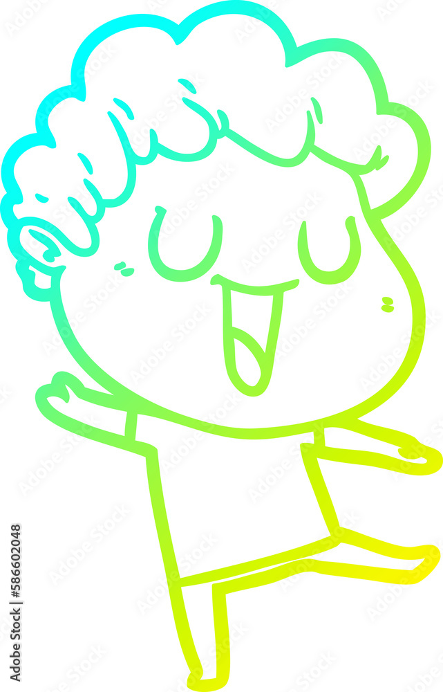 cold gradient line drawing dann cartoon man cold gradient line drawing dann cartoon man