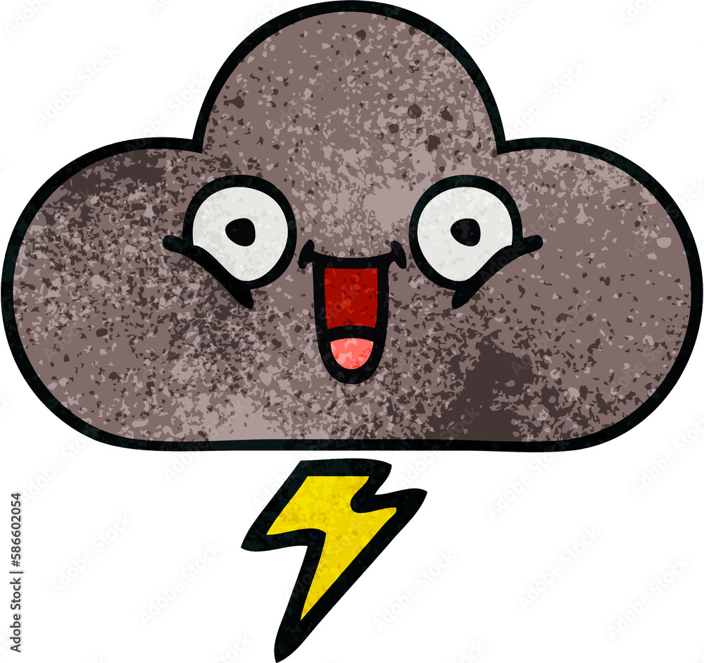 retro grunge texture cartoon storm cloud retro grunge texture cartoon storm cloud