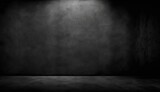 black room background abstract with Gradient in empty room studio, black background for product show, digital ai art	
