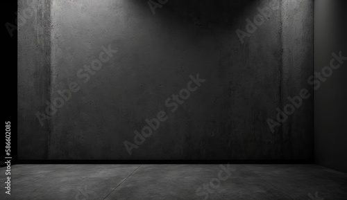 black room background abstract with Gradient in empty room studio, black background for product show, digital ai art 