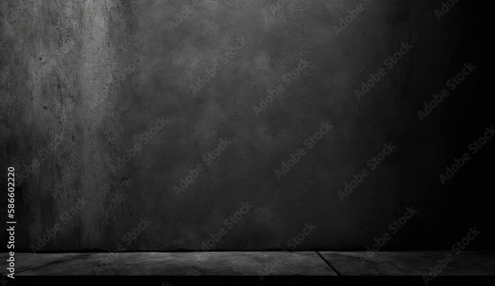 black room background abstract with Gradient in empty room studio