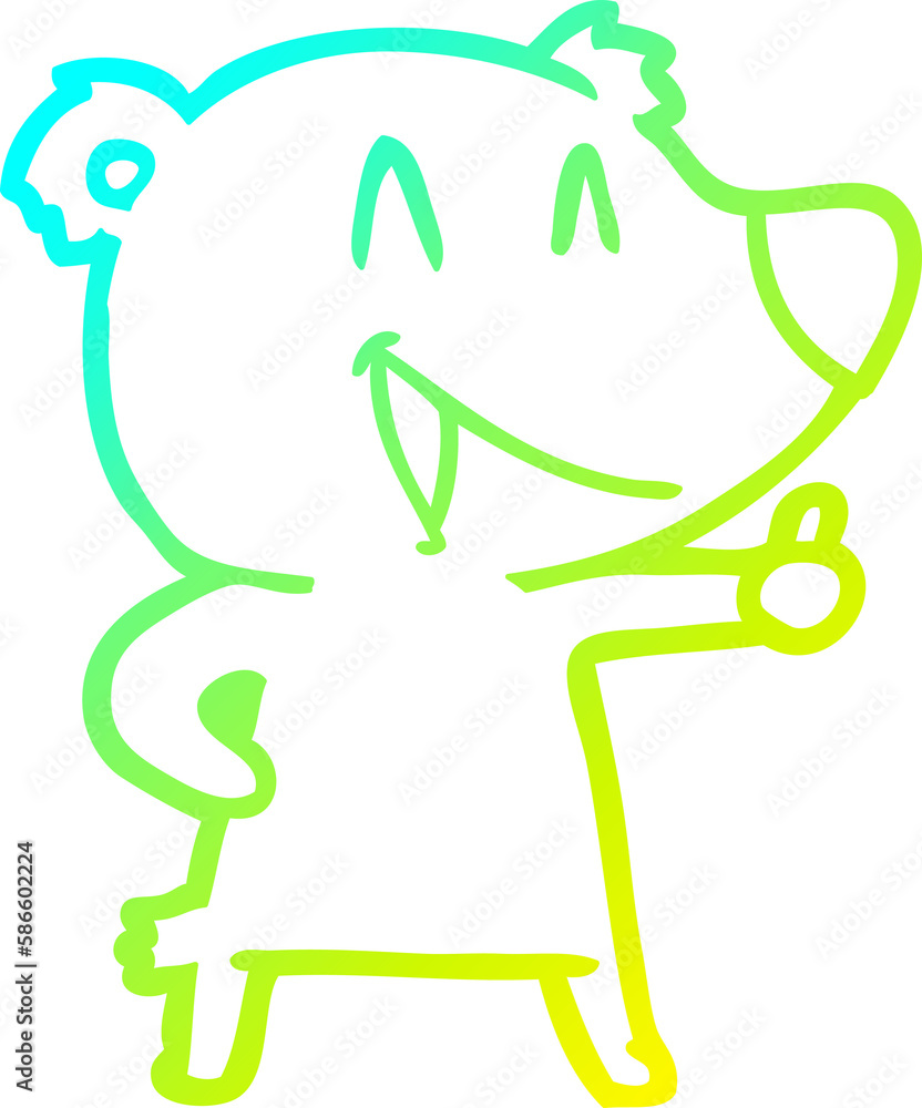 cold gradient line drawing laughing bear cartoon cold gradient line drawing laughing bear cartoon