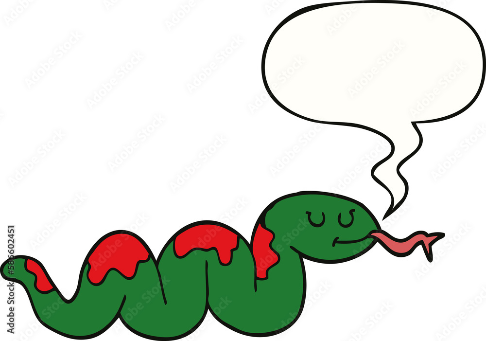 cartoon snake and speech bubble cartoon snake and speech bubble