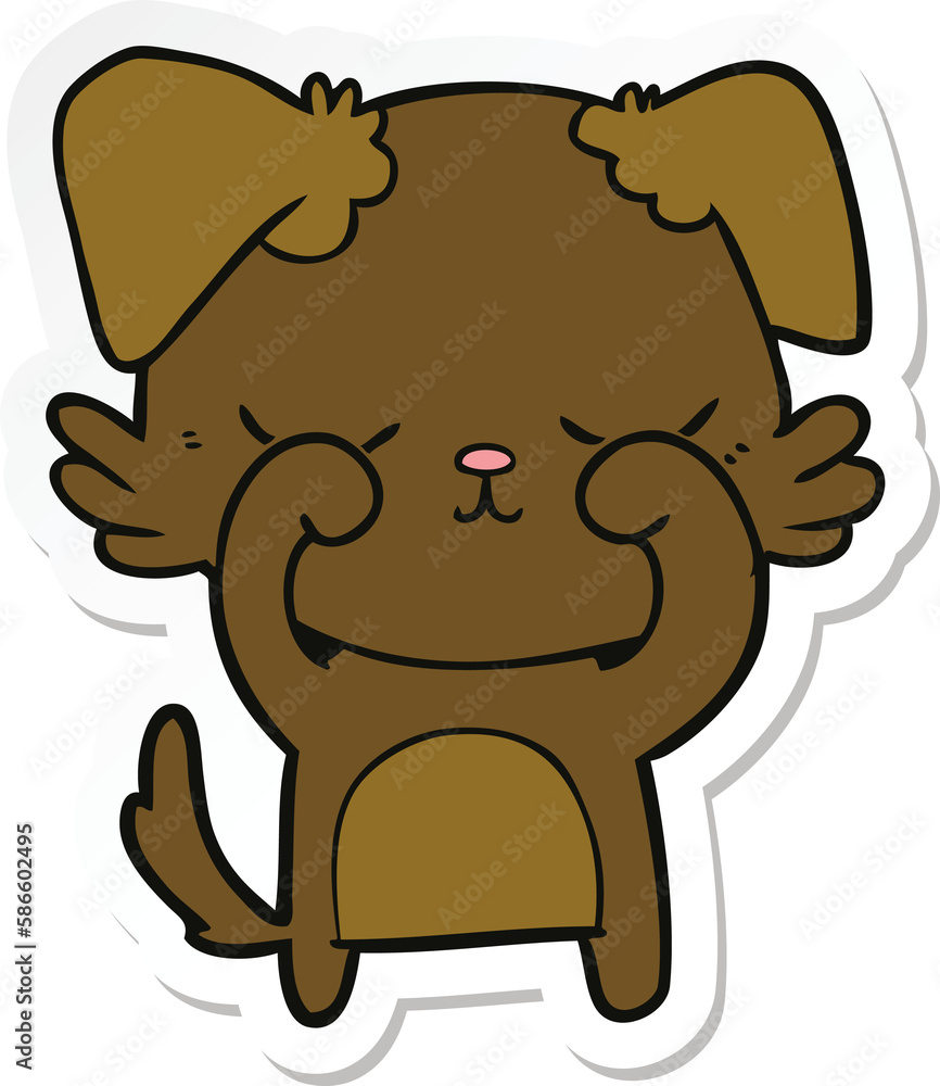 sticker of a cute cartoon dog sticker of a cute cartoon dog