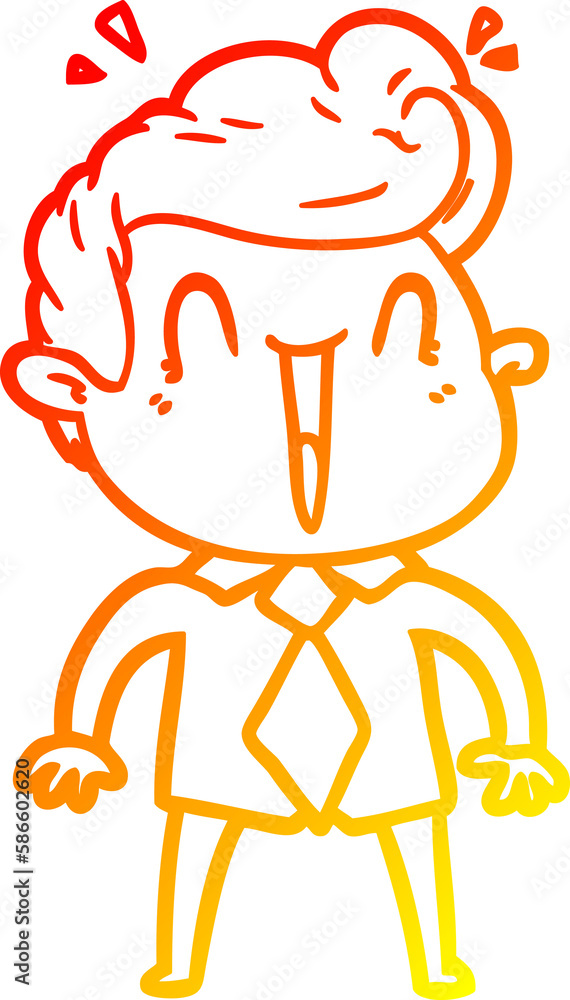 warm gradient line drawing cartoon excited man warm gradient line drawing cartoon excited man
