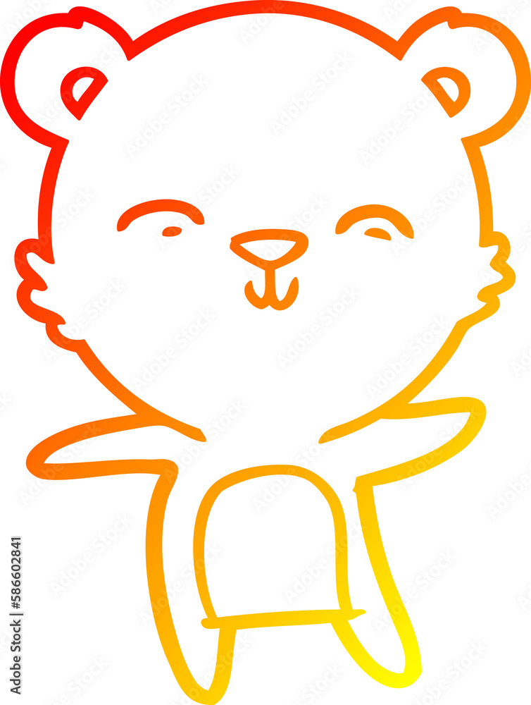 warm gradient line drawing happy cartoon polar bear dancing warm gradient line drawing happy cartoon polar bear dancing