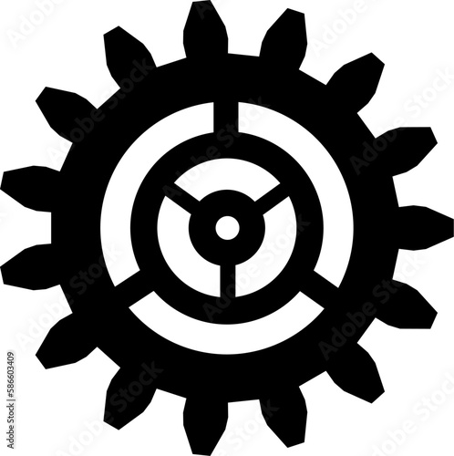 Silhouette eines Zahnrads - Mechanik, Mechanismus, Prozess - Technologie und Konstruktion